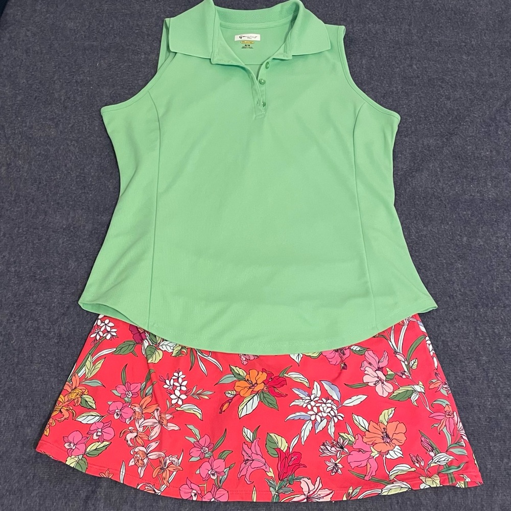 Tommy Bahama Pink Floral Skort & Greg Norman Top Set